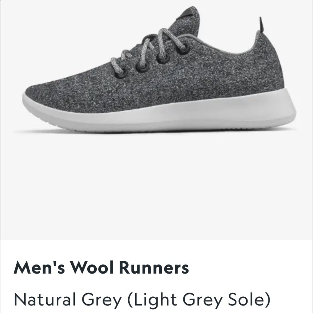 Allbirds Wool Runners gray sneakers. Mens size 8 (equivalent to Woman 9.5)